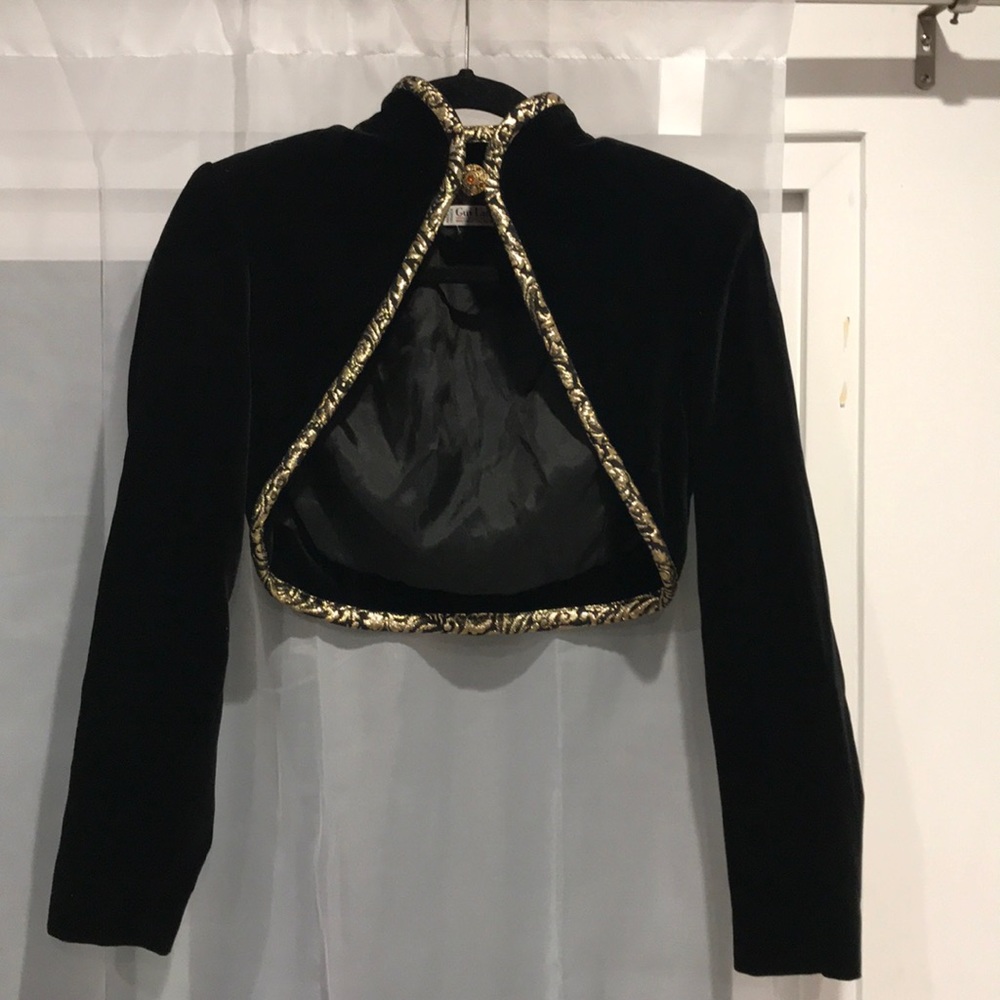GUY LAROCHE vintage black velvet bolero jacket